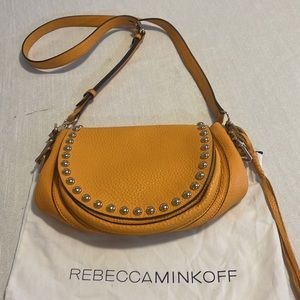 Rebecca Minkoff Studded Leather Saddle
Crossbody Bag (Saffron Yellow)